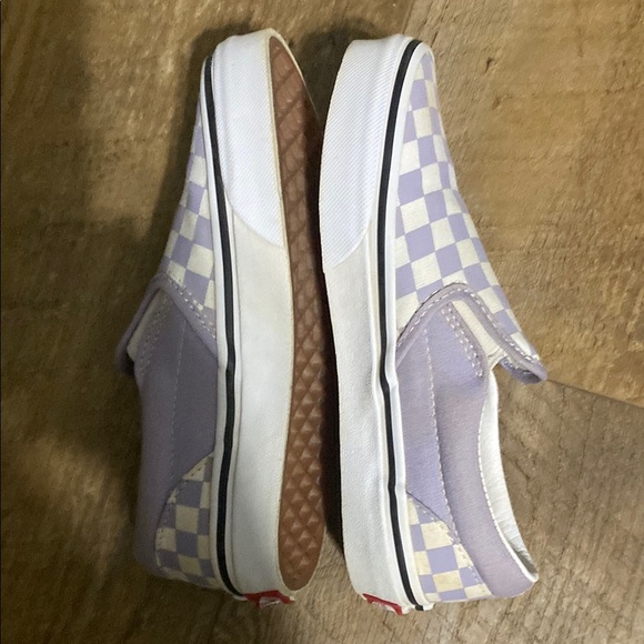 Vans Kids Checkerboard Slip-On Shoes - Purple and White - Picture 3 of 4